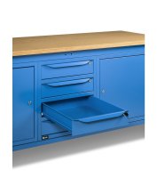 Banco da lavoro Fami regolabile piano in legno, cassetto e parete 150CM WORK1519