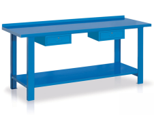 Banco da lavoro Tecnotelai con piano in acciaio e 2 cassetti 2000x670x860mm