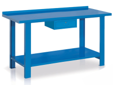 Banco da lavoro Tecnotelai con piano in acciaio e cassetto 1500x670x860mm