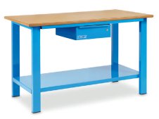 Banco da lavoro OMCN 1001/PL 1500x700x880mm con piano in legno ed un cassetto