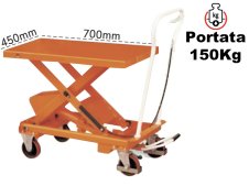 Carrello sollevamento a pantografo Barbero C150B 700x450mm, portata 150Kg