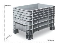 Cassone inforcabile Barbero B92 1050x640x668mm per uso alimentare e industriale, capacità 300lt