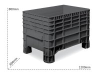 Cassone inforcabile Barbero B94 1200x800x800mm per uso industriale, capacità 525lt