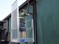 Cestello per manutenzione aerea Barbero SR163 sollevabile tramite carrello elevatore, portata 200Kg