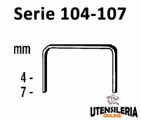 Punti in acciaio SERIE 104-107 11.1x0.5/0.7mm conf.5000pz