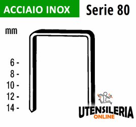 Punti in acciaio SERIE 80 INOX 0.6x0.9mm conf.10000pz