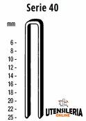 Punti in acciaio SERIE 40 per B 40/25 0.7x0.9mm conf.10000pz