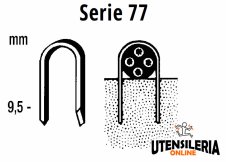 Punti in acciaio SERIE 77 per cavetti 9.5 mm conf.1000pz Punti in acciaio SERIE 77 per cavetti 9.5 mm conf.1000pz