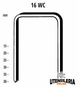 Punti in acciaio SERIE 16 WC per 16 WC 38 1.4x1.6mm conf.10000pz