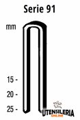 Punti in acciaio SERIE 91 per Combi 0.9x1.1mm conf.5000pz