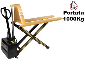 Transpallet elettrico a pantografo Barbero BP10GB grande altezza, portata 1000Kg