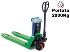 Transpallet manuale Barbero BP 22 CBS 550x1150mm con bilancia e stampante, portata 2 ton