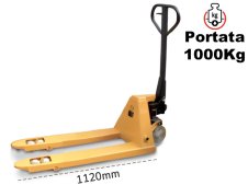 Transpallet manuale Barbero BP10/B 530x1120mm con ruote in poliuretano, portata 1 ton