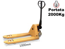 Transpallet manuale Barbero BP20/1000 540x1000mm con ruote in nylon, portata 2 ton