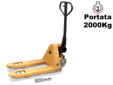 Transpallet manuale Barbero BP20/800 540x800mm con ruote in nylon, portata 2 ton