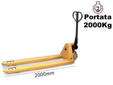 Transpallet manuale Barbero BP12/L 540x2000mm con ruote in nylon, portata 2 ton