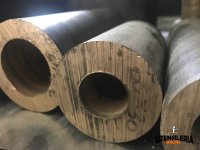 Barre tonde forate in bronzo estruso UNI 7013-8 30x15 100mm