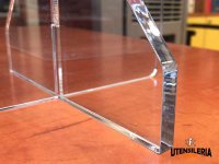 Barriera parafiato da banco in plexiglass trasparente 100x80cm, spessore 5mm