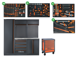 Arredamento Beta C45PROBX 1960x495x2000mm+ Carrello Beta RSC24 7 Cassetti + 224 Utensili Beta