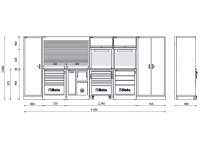 Arredo modulare per officina Beta RSC50 4505x690x2000mm con avvolgitubo aria compressa