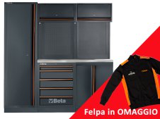 Arredamento modulare per officina Beta C45PROBX con piano in acciaio inox + felpa in OMAGGIO