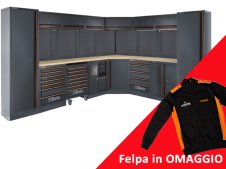 Arredamento modulare per officina Beta C45PRODW con piano in legno + felpa in OMAGGIO