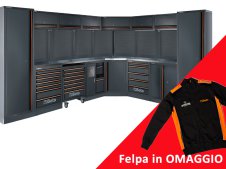 Arredamento modulare per officina Beta C45PRODX con piano in acciaio inox + felpa in OMAGGIO