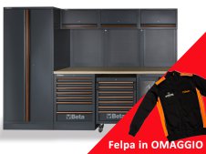 Arredamento modulare per officina Beta C45PROW con piano in legno + felpa in OMAGGIO
