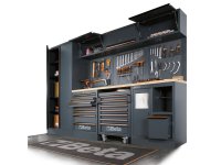 Arredamento modulare per officina Beta C45PROX con piano in acciaio inox + felpa in OMAGGIO