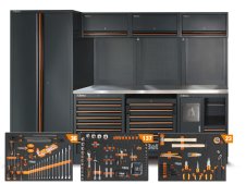 Arredo per officina Beta C45PROX 2955x495x2000mm con piano in acciaio inox completo di 196 utensili Arredo per officina Beta C45PROX 2955x495x2000mm con piano in acciaio inox completo di 196 utensili