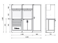 Arredo Beta RSC50 2.0 D per officina 2095x760x2000mm completo di 224 utensili Beta