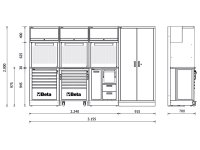 Arredo Beta RSC50 2.0 F per officina 3155x760x2000mm completo di 411 utensili Beta