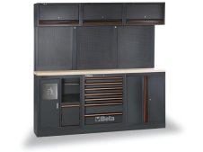Arredo Beta C45PRO 2.0 AW per officina 2040x645x2000mm con piano di lavoro in legno