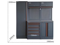 Arredo Beta C45PRO 2.0 BX per officina 1960x645x2000mm con piano di lavoro in acciaio