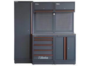 Arredo Beta C45PRO 2.0 BX per officina 1960x645x2000mm con piano di lavoro in acciaio