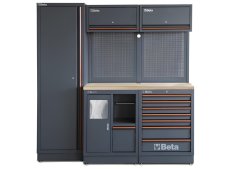 Arredo Beta C45PRO 2.0 CW per officina 1960x645x2000mm piano in legno e modulo di servizio
