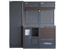 Arredo Beta C45PRO 2.0 CX per officina 1960x645x2000mm piano in acciaio e modulo di servizio