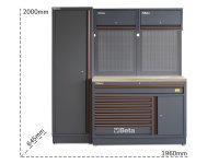 Arredo Beta C45PRO 2.0 EW per officina 1960x645x2000mm piano in legno e vano portaoggetti