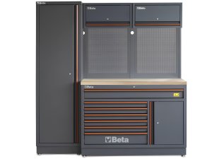 Arredo Beta C45PRO 2.0 EW per officina 1960x645x2000mm piano in legno e vano portaoggetti