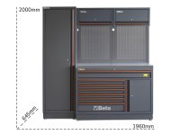 Arredo Beta C45PRO 2.0 EX per officina 1960x645x2000mm piano in acciaio e vano portaoggetti