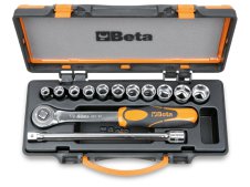 Assortimento Beta 920A/C11, 11 chiavi a bussola esagonali 1/2" e 2 accessori in valigetta