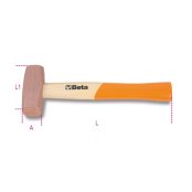Martello in rame Beta 1385 con manico in legno, testa 400-2000gr