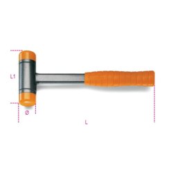 Martello - mazzuolo Beta 1392 antirimbalzo con battenti 30-60mm