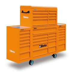 Cassettiera mobile per officina Beta C38C con 33 cassetti, portata 1200 Kg