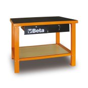 Banco da lavoro Beta C58M con piano in metallo rivestito e 2 cassetti
