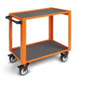 Carrello arancio CP51 ad alta resistenza con 2 ripiani Beta carico 750Kg