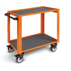 Carrello arancio CP51 ad alta resistenza con 2 ripiani Beta carico 750Kg