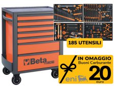 Carrello Beta RSC24 7 cassetti con 185 utensili per l'industria e Buoni carburante in OMAGGIO
