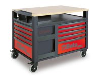 Carrello SuperTank Beta RSC28 con 10 cassetti e piano in legno