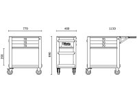 Carrello di servizio Beta Worker BW 5000S/3M con 3 cassetti e 189 utensili inclusi